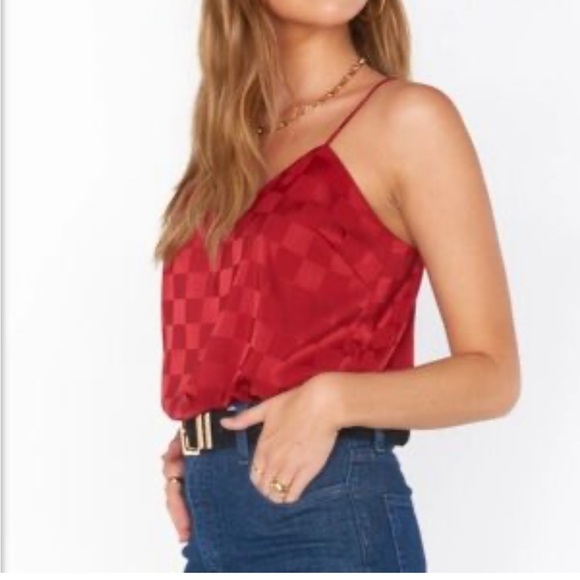 Excellent Condition Show Me Your MuMu Red Checkered Camisole Size Small - Picture 4 of 8